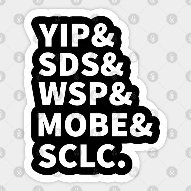 US History 1968 Chicago Riots Protesters Sixties Nostalgia Sticker by Yesteeyear